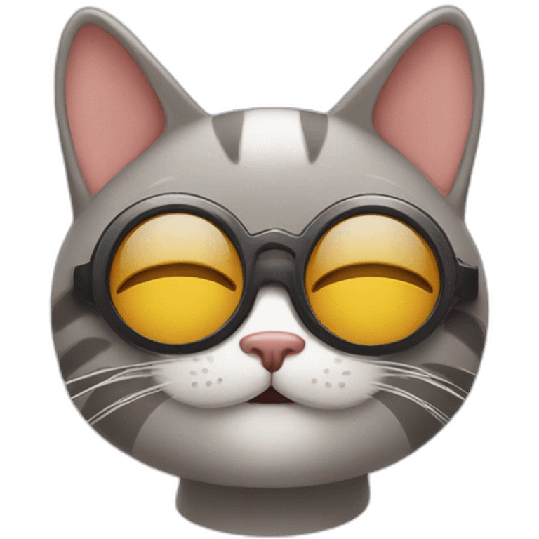 Cat covering eyes playfully emoji