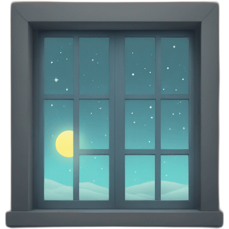 window at night with a lump emoji