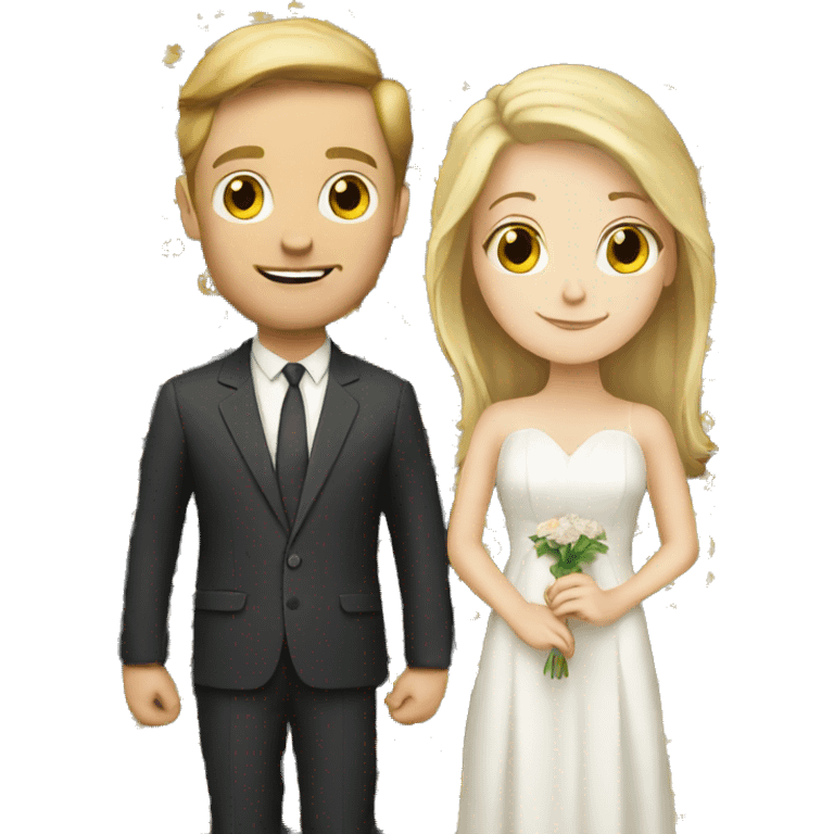 Married white boy and White girl emoji