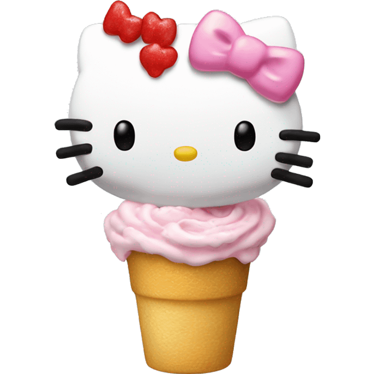 Hello kitty whit ice créma emoji