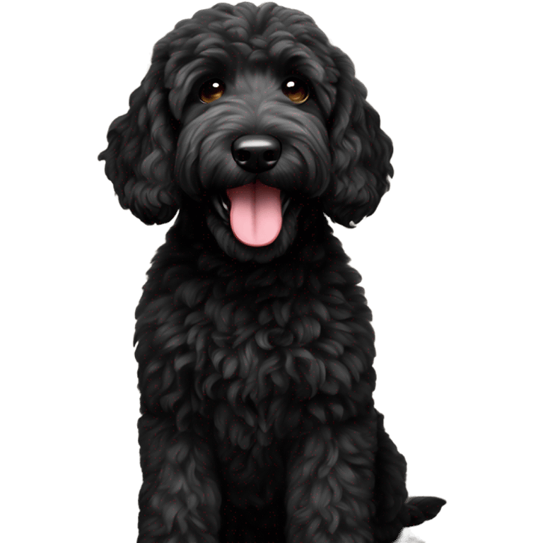 Black goldendoodle emoji