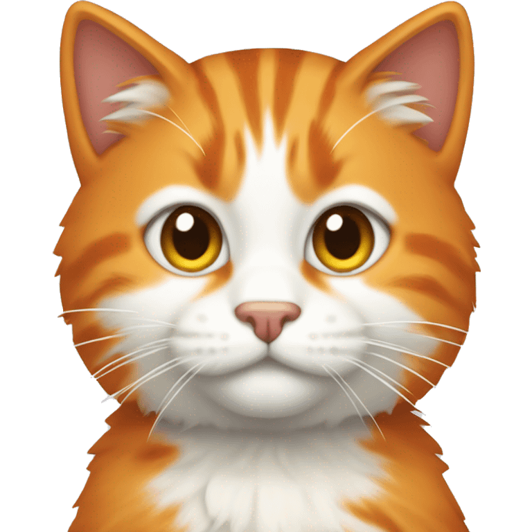 Pixel of an orange cat with white and orange fur emoji