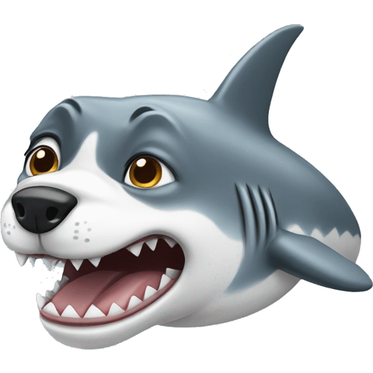 Shark half dog emoji