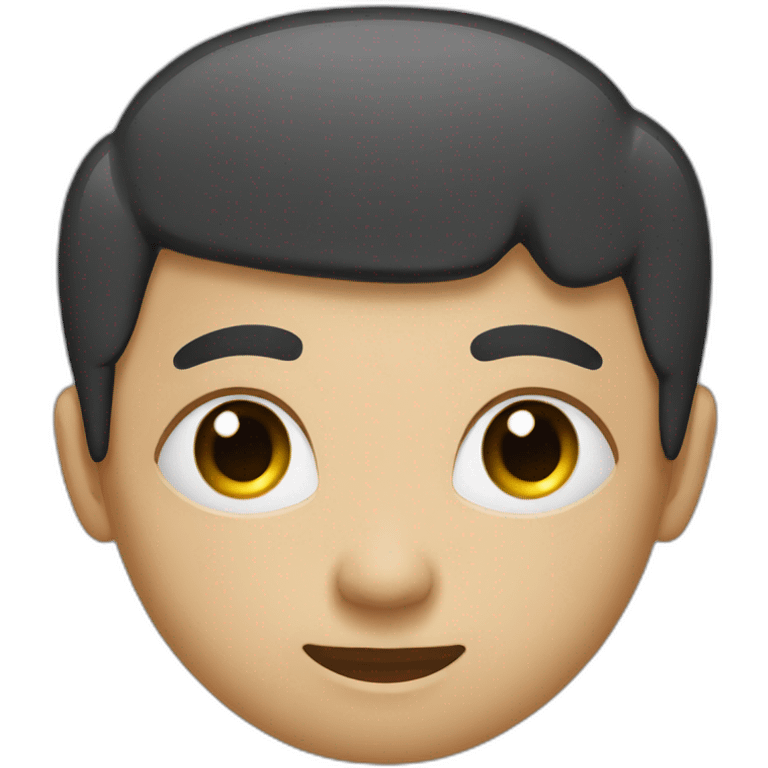 black round square head with no facial features except big white eyes with big black pupils emoji