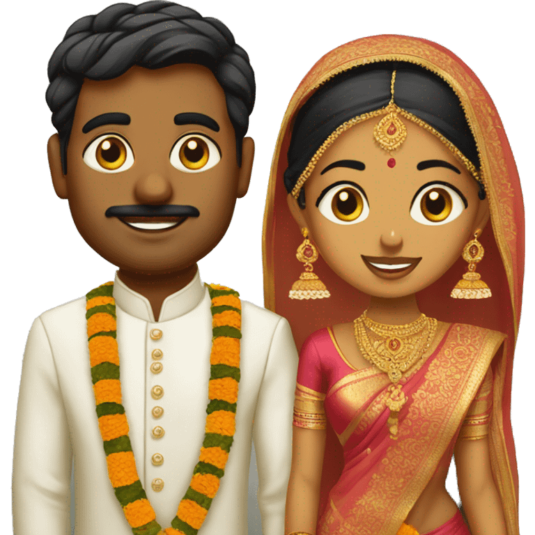 South Indian Tamil bride and bride groom emoji