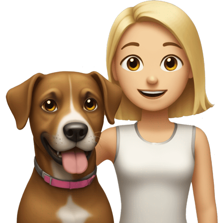 dog and girl emoji