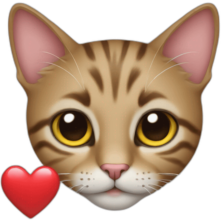 A cat with a heart emoji