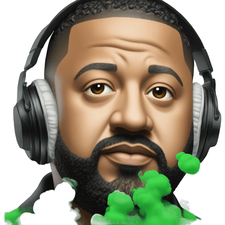 Dj khaled with green smoke emoji