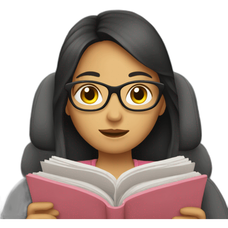 girl reading in a car emoji