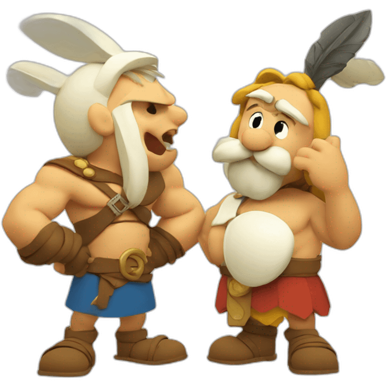 asterix and oburix eating emoji