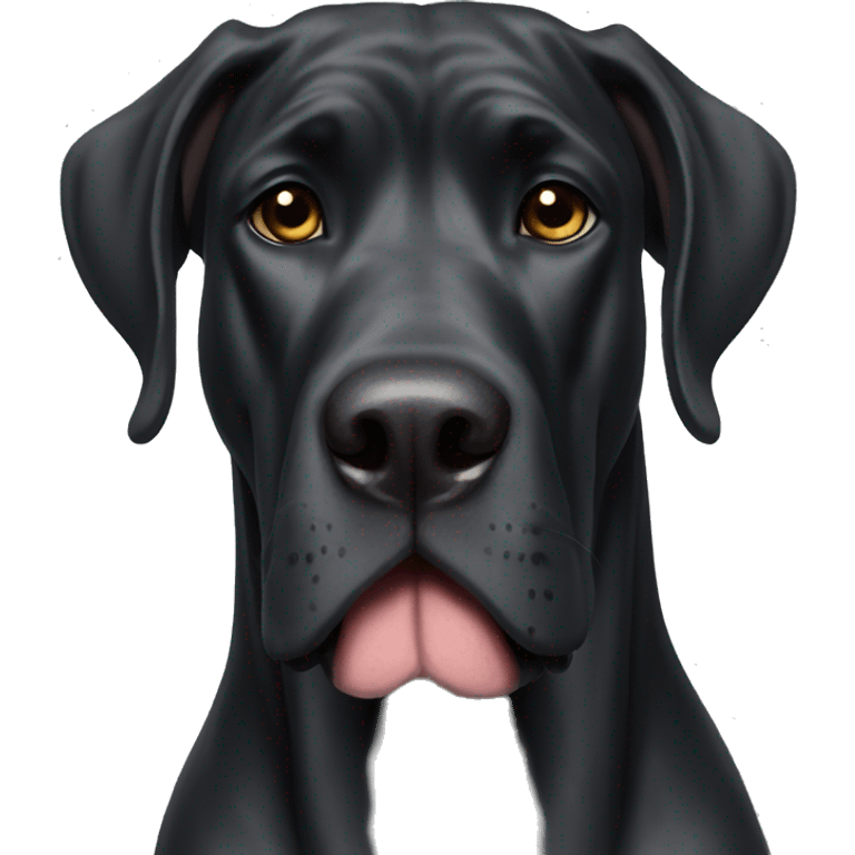 Black Great Dane head emoji