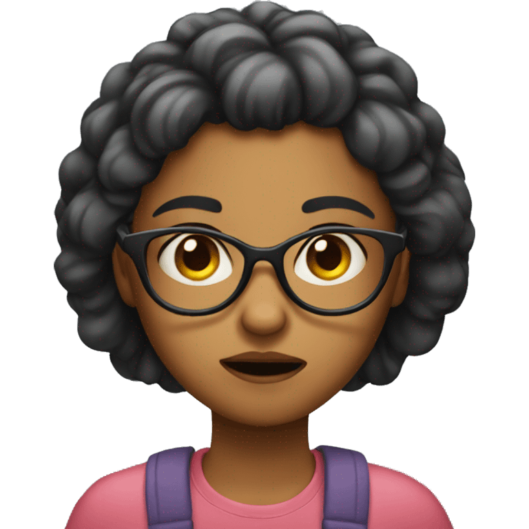 girl with glasses annoyed emoji