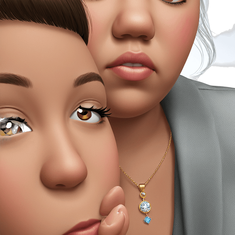 realistic jewelry portrait of girl emoji