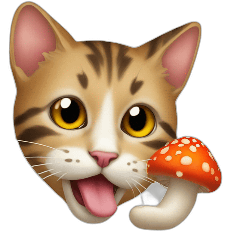 cat licking mushroom emoji