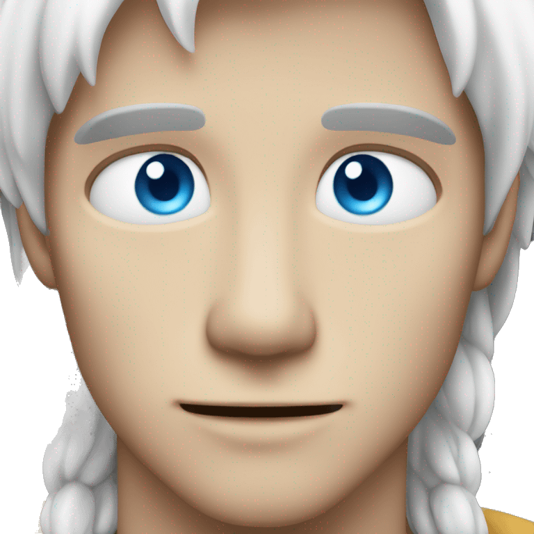 he has blue eyes and white hair he is so handsome emoji