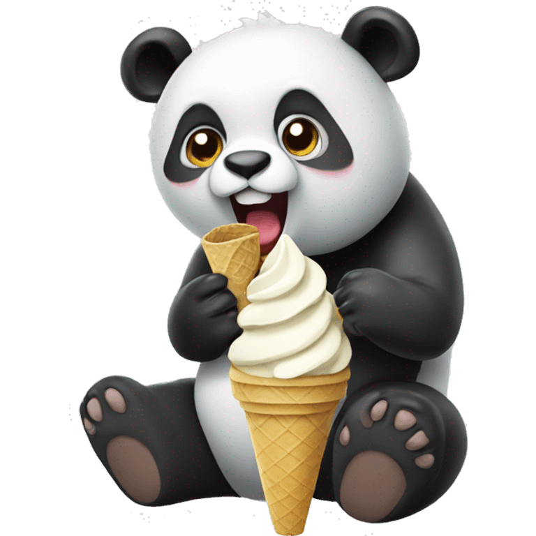 Panda eating ice cream emoji