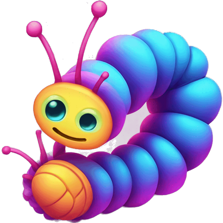 cute neon caterpillar emoji