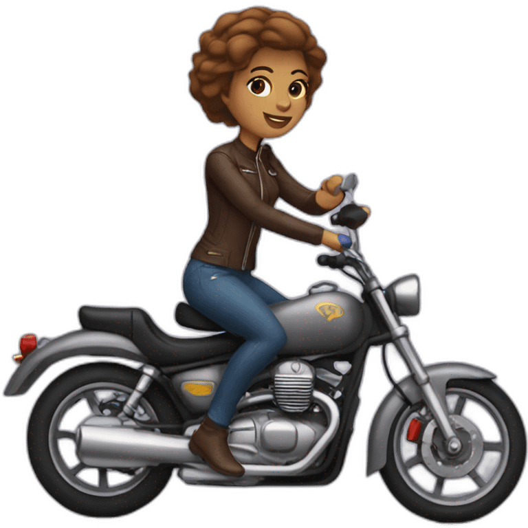 Femme en moto emoji