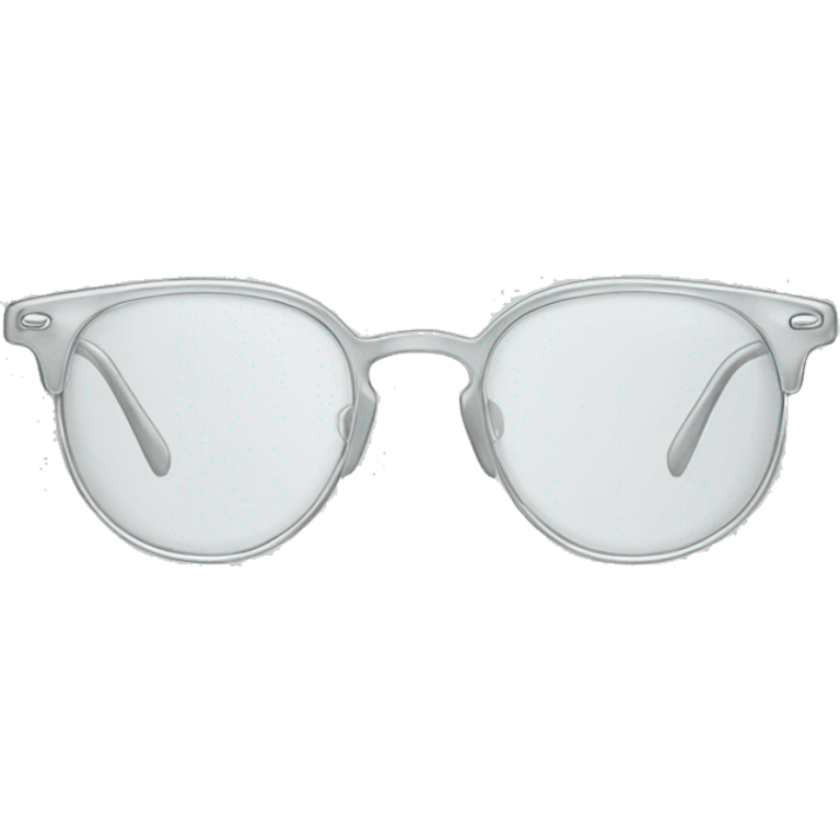 Transparent silver eyeglasses emoji