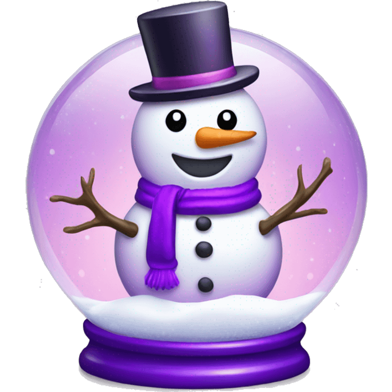 Pink and purple snowman snow globe emoji