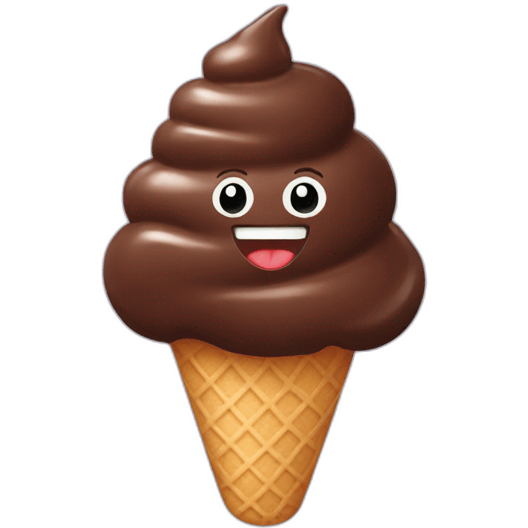 chocolate ice cream  emoji