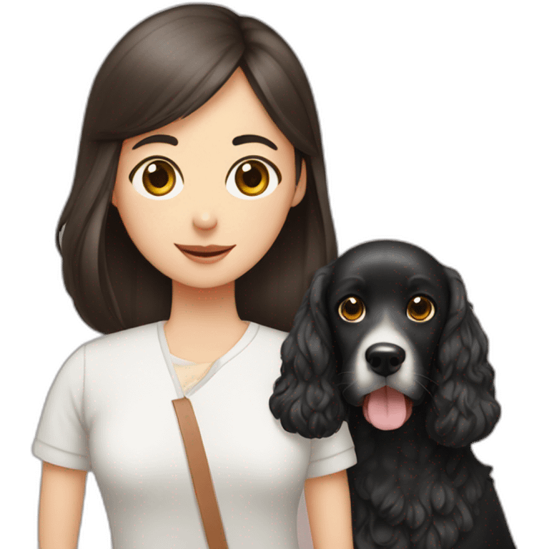 Turkish man with Korean girl and cocker spaniel thnx emoji