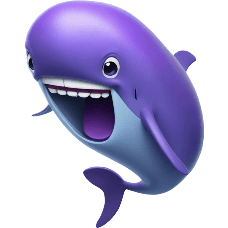 Blue whale purple, open mouth emoji