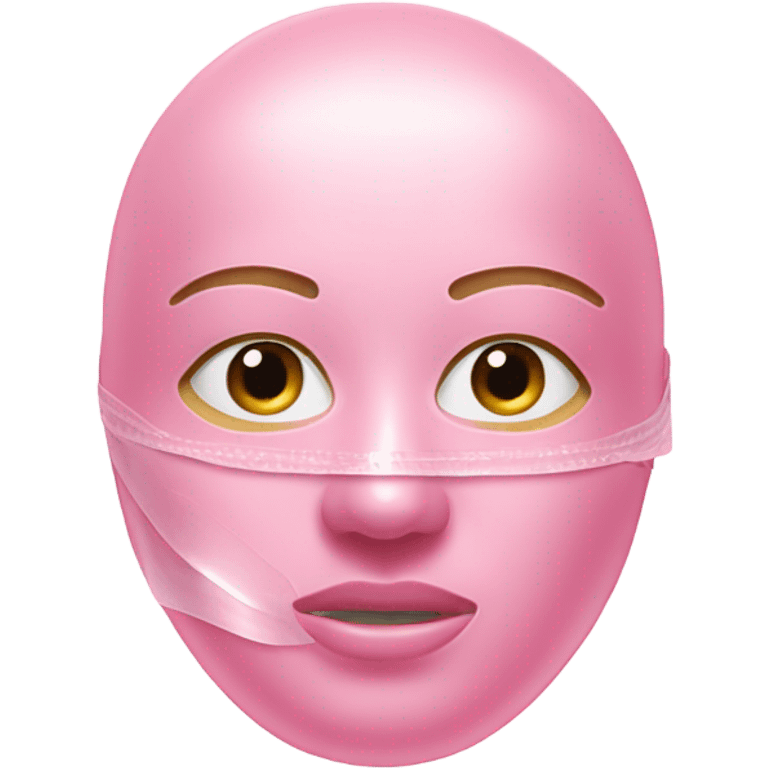 Moisturizing hydrogel face mask pink with slits for eyes, lips and nose  emoji