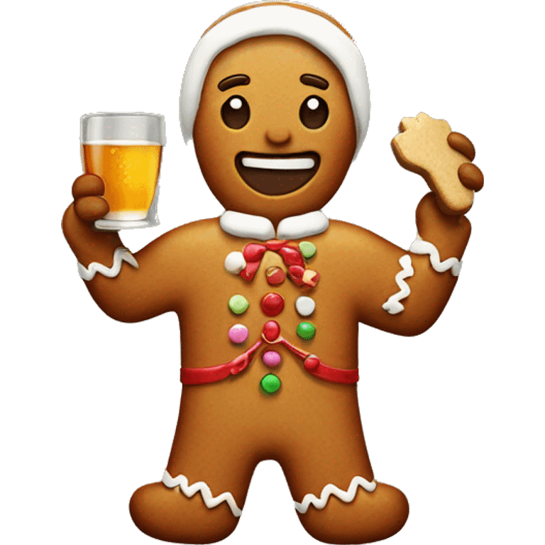 gingerbread holding alcohol  emoji