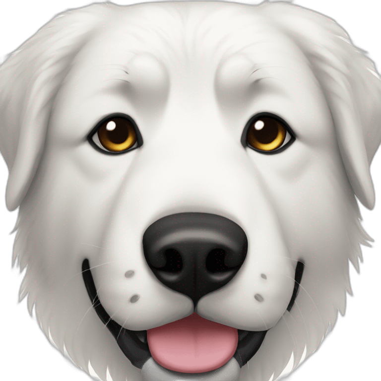 great pyrenees with black fur on the left side of the head emoji