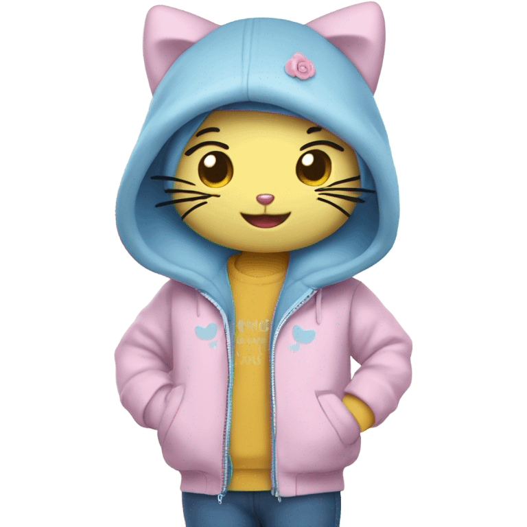 Hello kitty in bluey jaket emoji