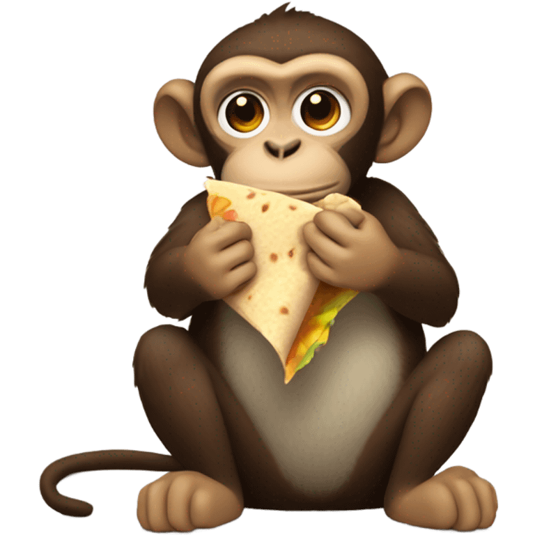 Monkey eating a burrito  emoji