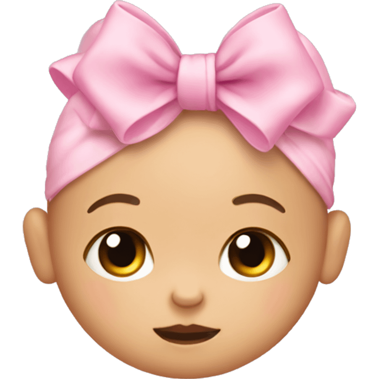 newborn with pink bow emoji