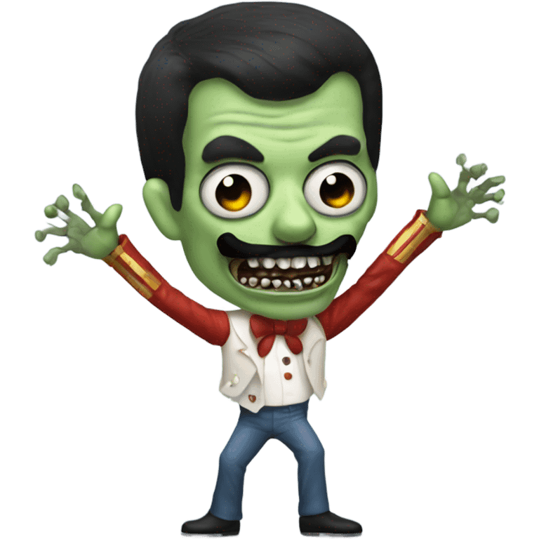 freddie mercury zombie with moustache dancing emoji