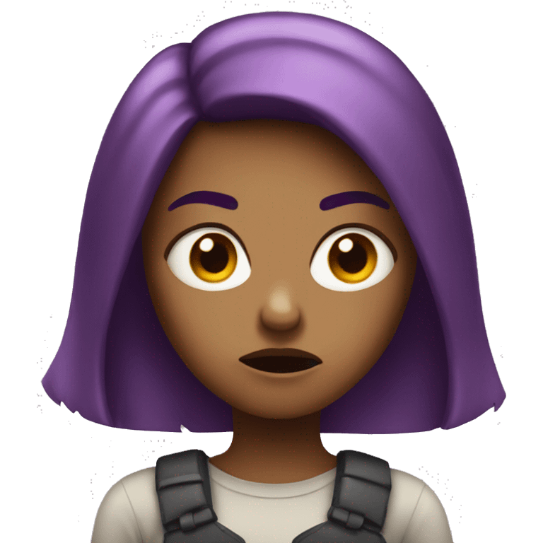 girl with violet hair angry emoji