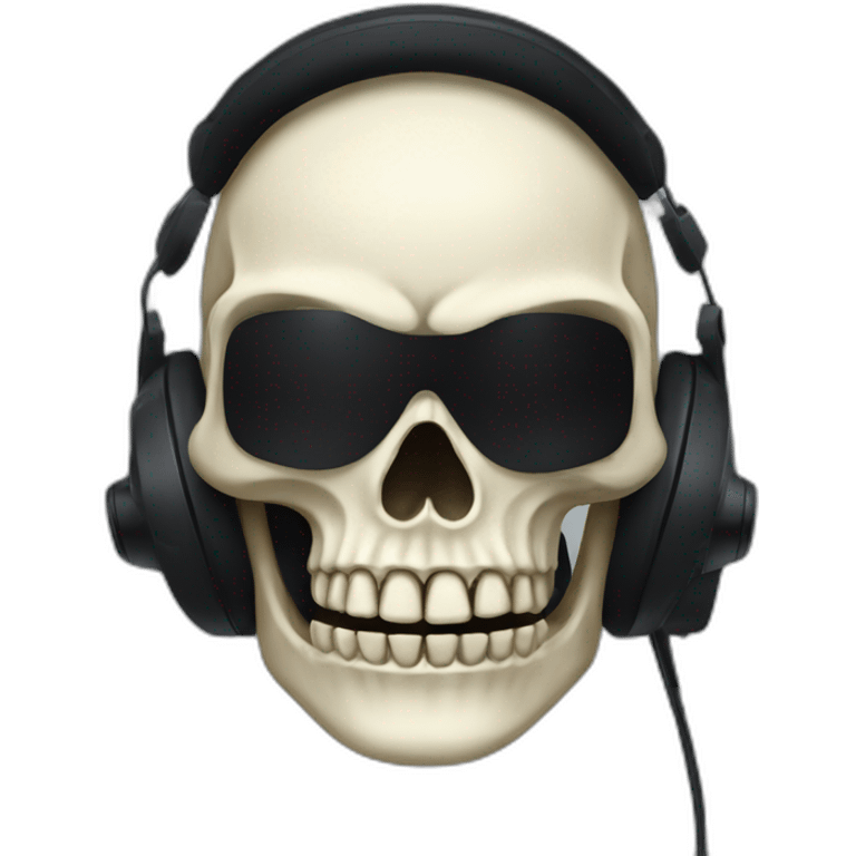 Military Skeleton mask with a long black mask underneath it and headset with a microphone emoji