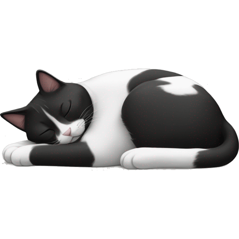 sleeping black and white cat emoji