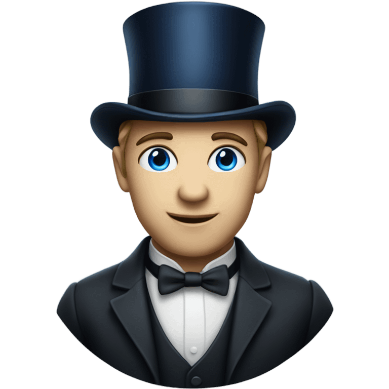 dapper gentleman in top hat blue eyes emoji