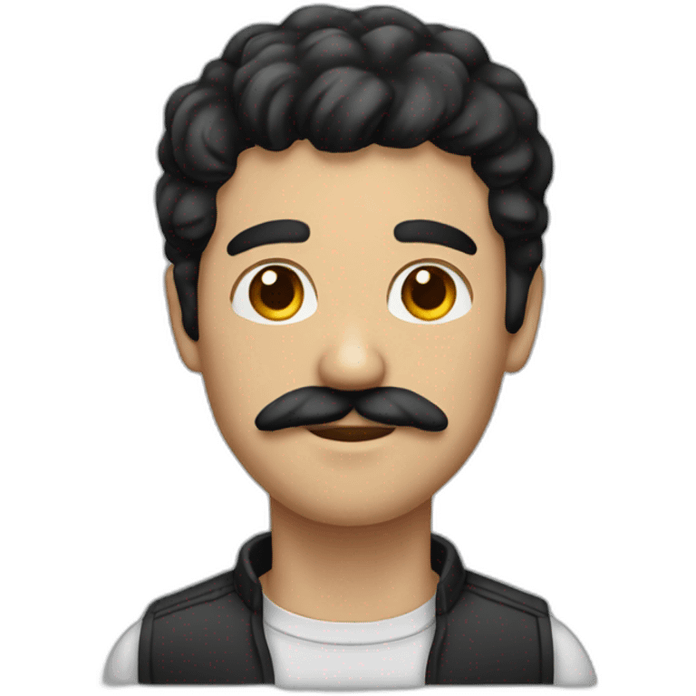 man with black hair and mustache emoji