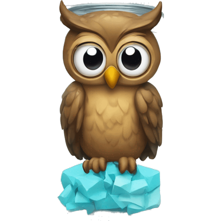 an owl in a jar full of glue emoji