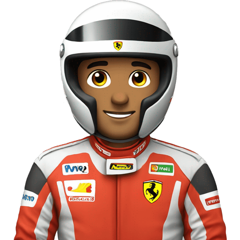 ferrari male racecar driver with full helmet emoji