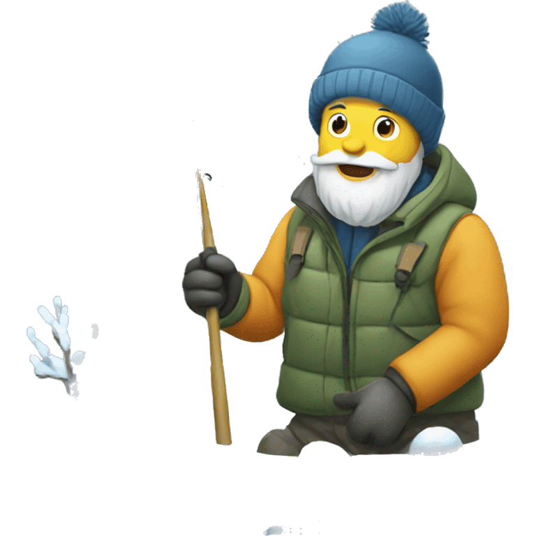 winter fishing snow emoji