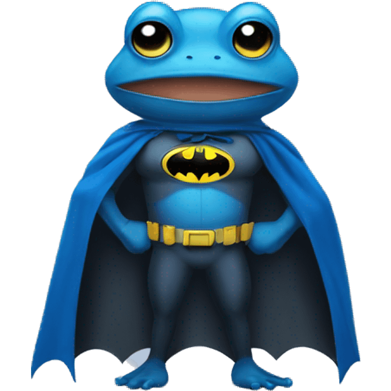 blue frog dressed as batman emoji