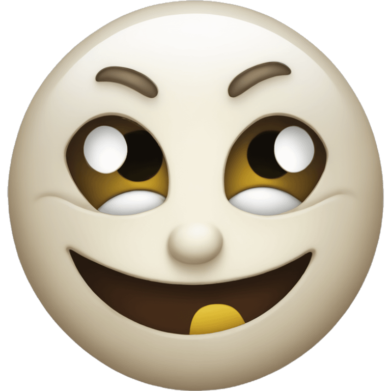 Normal disturbed smiley who looks like a psychopath emoji