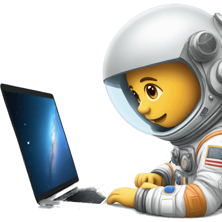 astronaut boy coding on the macbook emoji