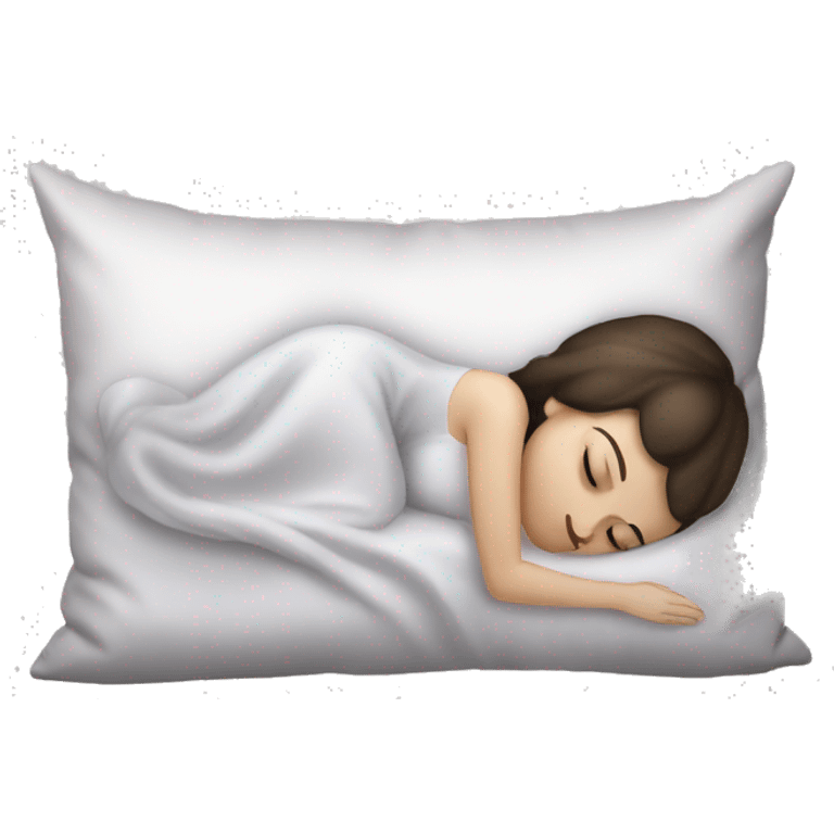 sleeping beauty brunette white girl with a silk pillow emoji