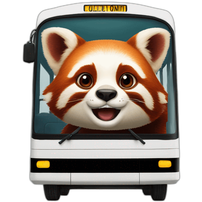 red panda taking bus emoji