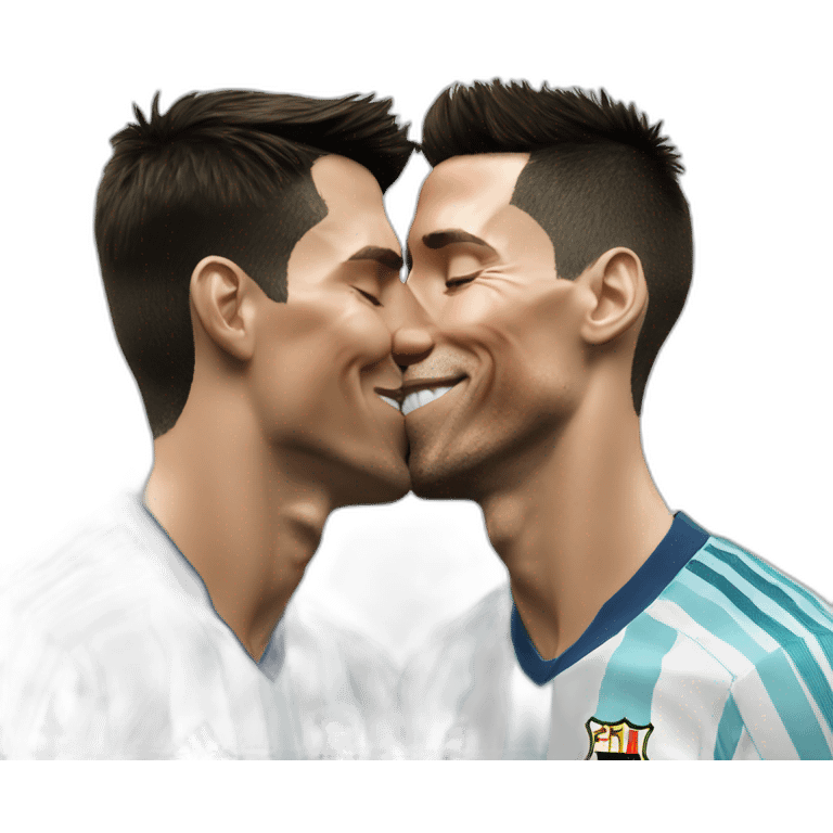 cristiano ronaldo kiss lionel messi emoji