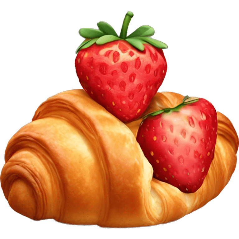 Croissant with strawberry emoji