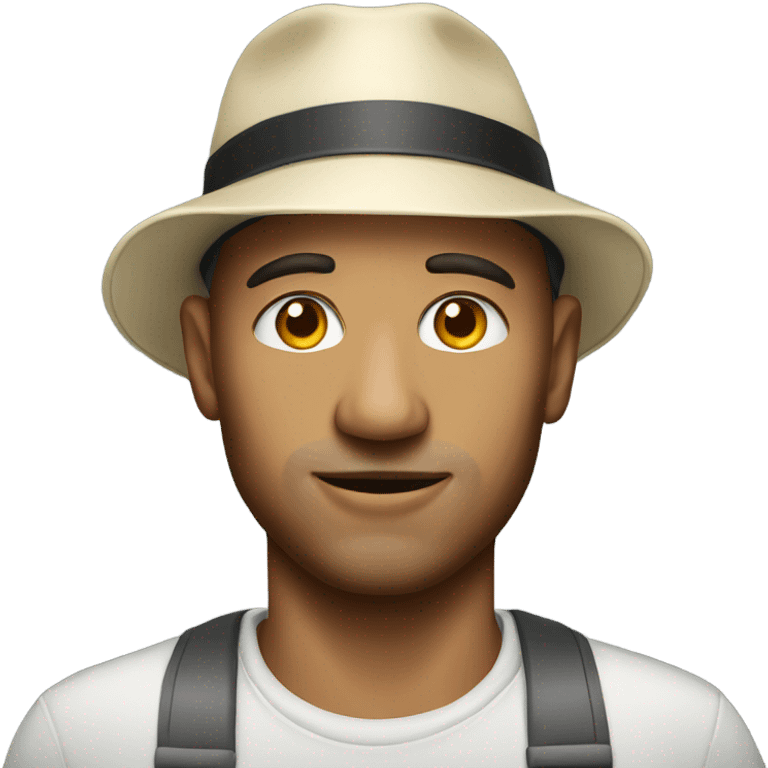 male portrait with hat indoors emoji